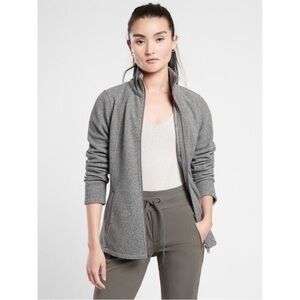 Athleta Grey Stroll Fleece Full Zip Jacket Size 1X